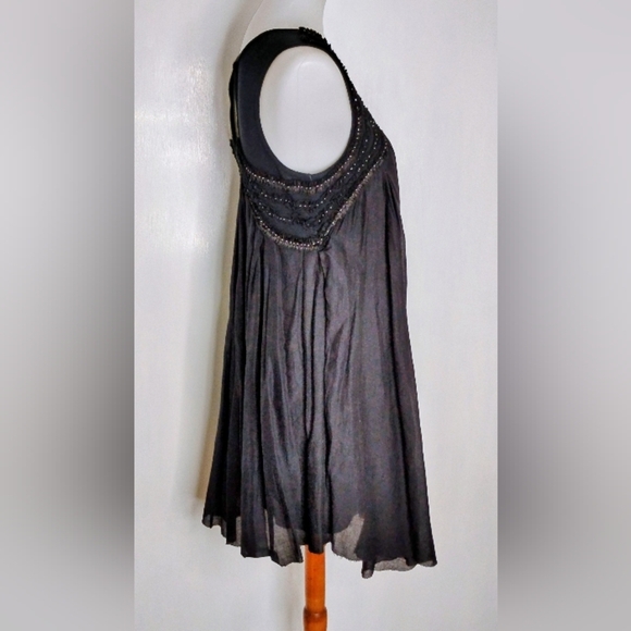FREE PEOPLE BLACK COTTON TENT DRESS - Picture 10 of 11